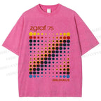 Unisex Bauhaus Design Printed Washed Tee