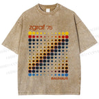 Unisex Bauhaus Design Printed Washed Tee