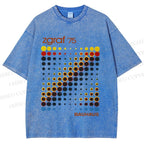 Unisex Bauhaus Design Printed Washed Tee