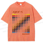 Unisex Bauhaus Design Printed Washed Tee