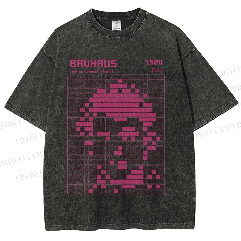 Unisex Bauhaus Man Design Printed Washed Tee