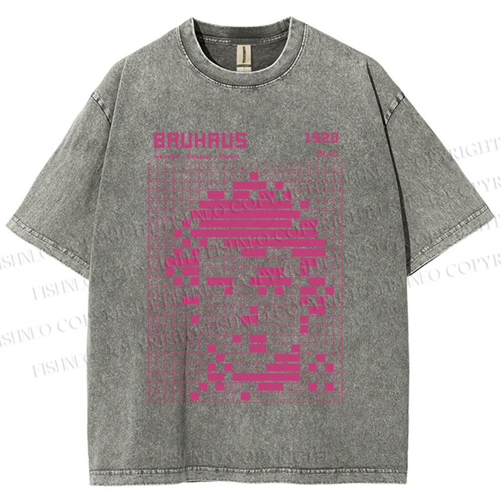 Unisex Bauhaus Man Design Printed Washed Tee