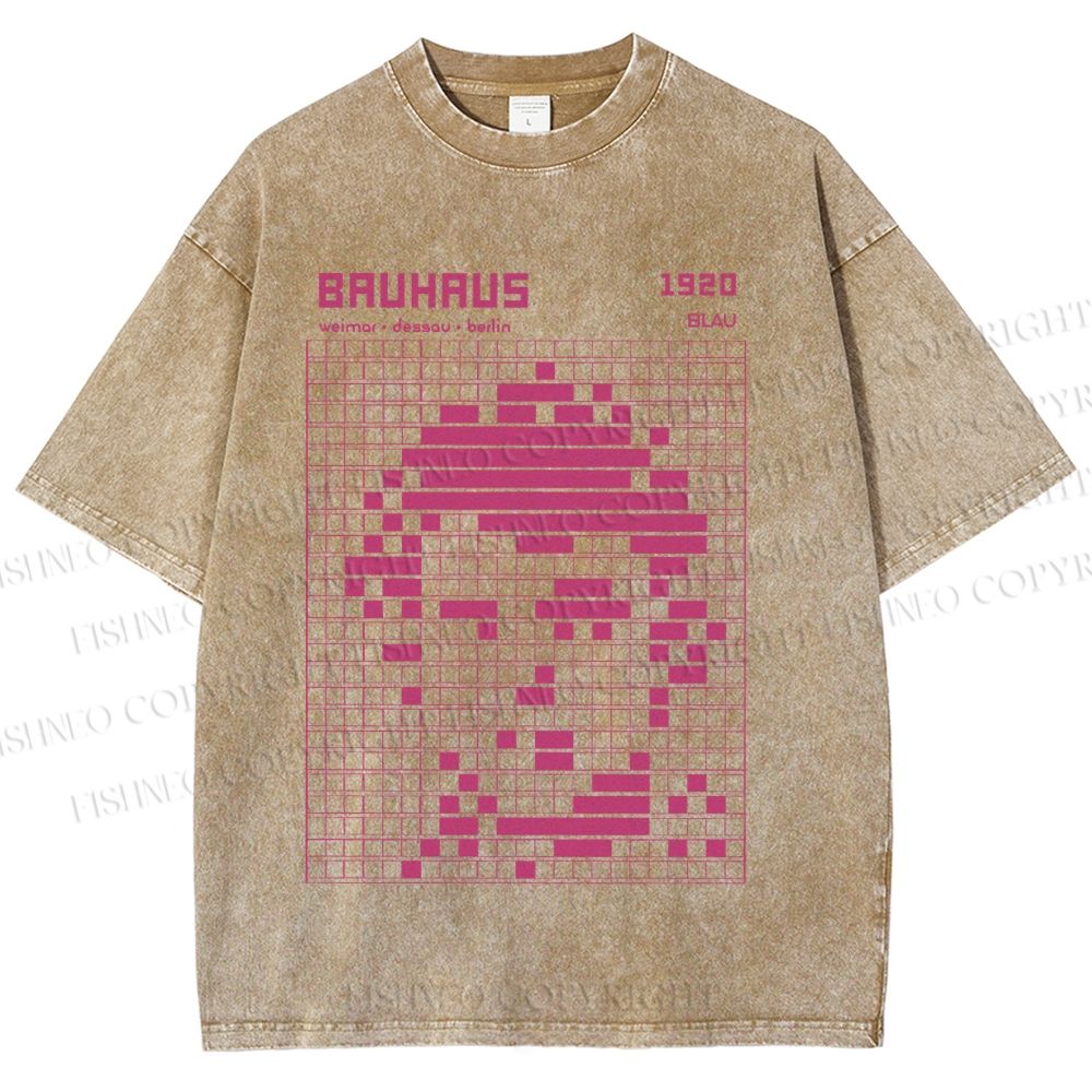 Unisex Bauhaus Man Design Printed Washed Tee
