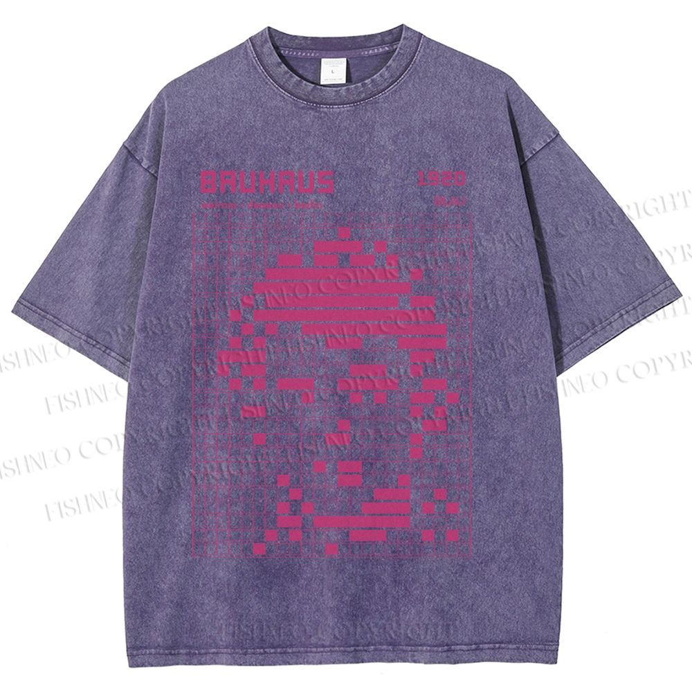 Unisex Bauhaus Man Design Printed Washed Tee