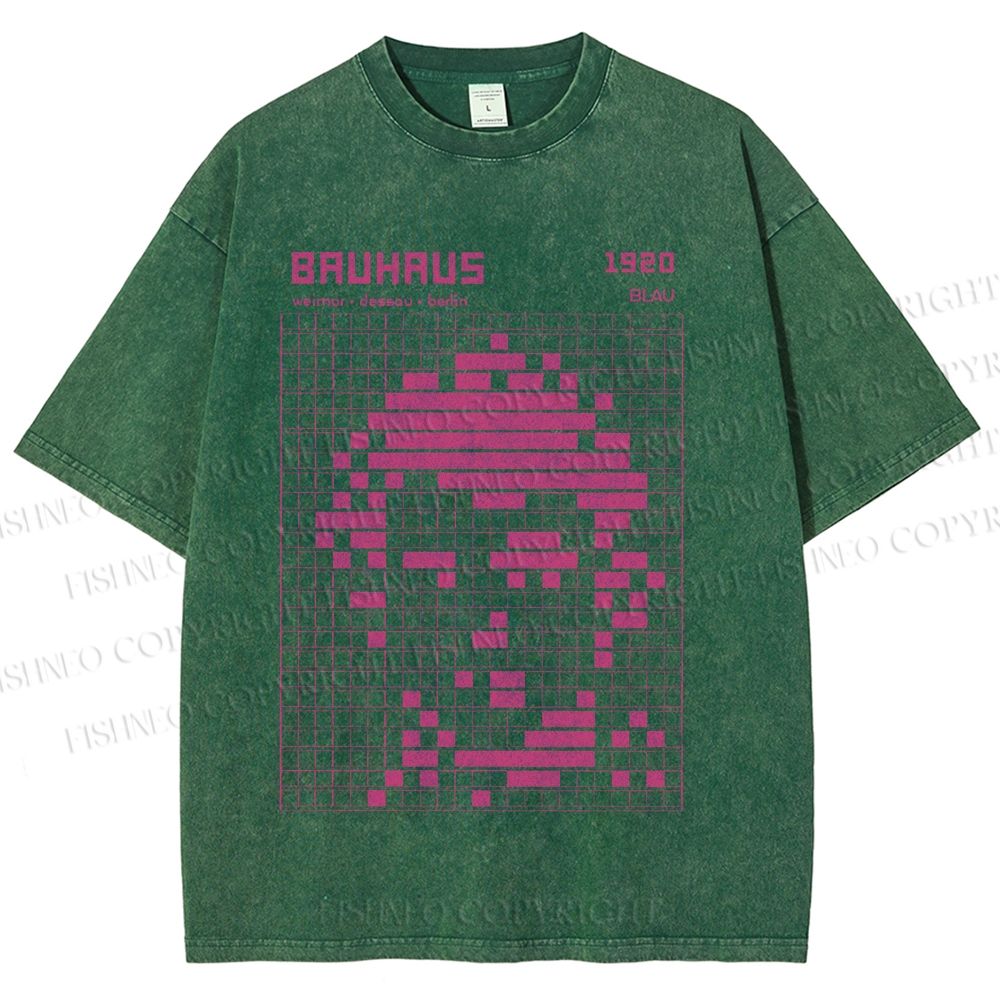 Unisex Bauhaus Man Design Printed Washed Tee