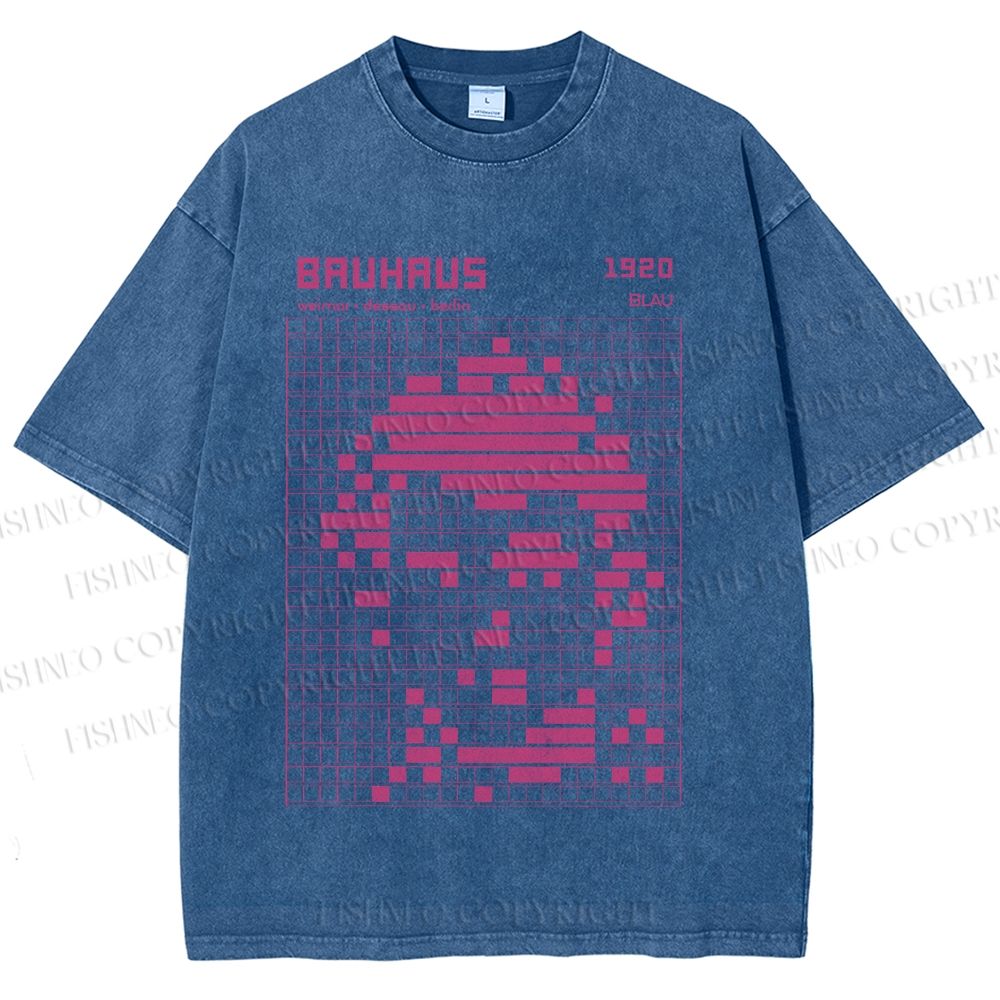 Unisex Bauhaus Man Design Printed Washed Tee
