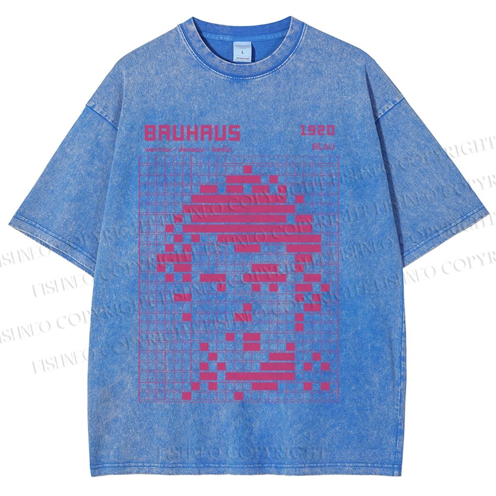 Unisex Bauhaus Man Design Printed Washed Tee