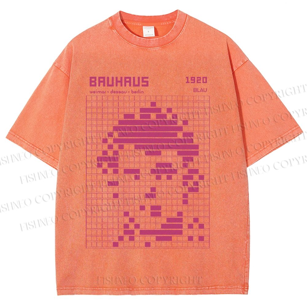 Unisex Bauhaus Man Design Printed Washed Tee