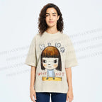 Unisex Japanese Art Yoshitomo Nara Why Not Printed Washed Tee