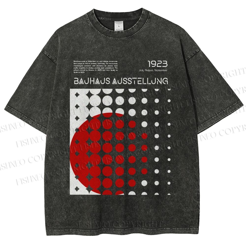 Unisex Bauhaus Design Printed Washed Tee