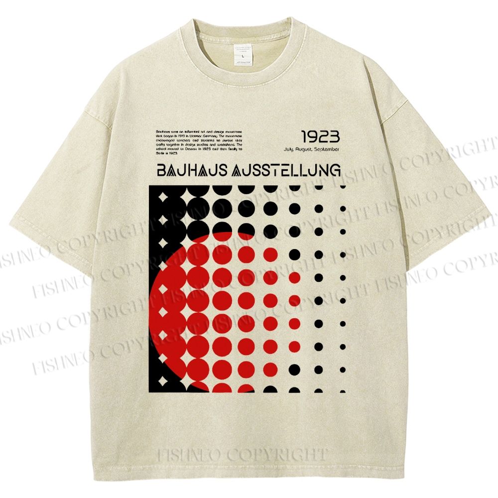 Unisex Bauhaus Design Printed Washed Tee