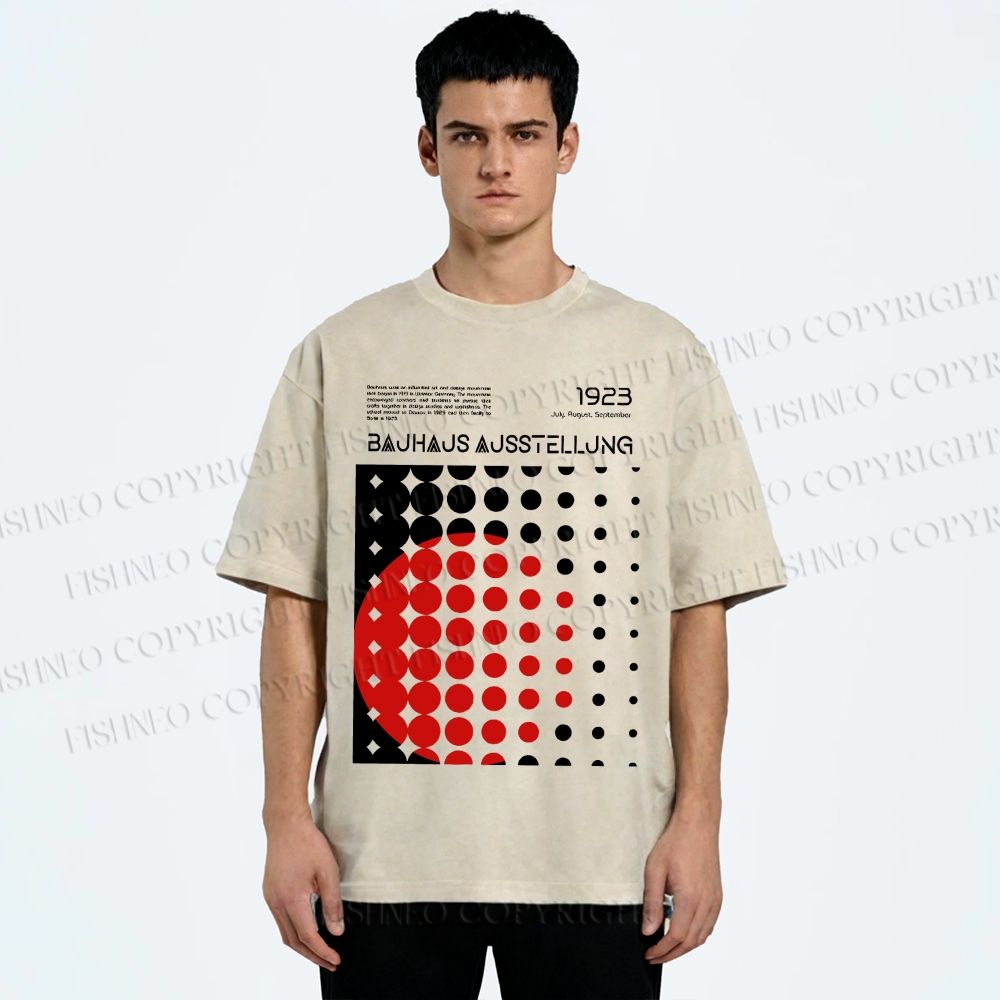 Unisex Bauhaus Design Printed Washed Tee