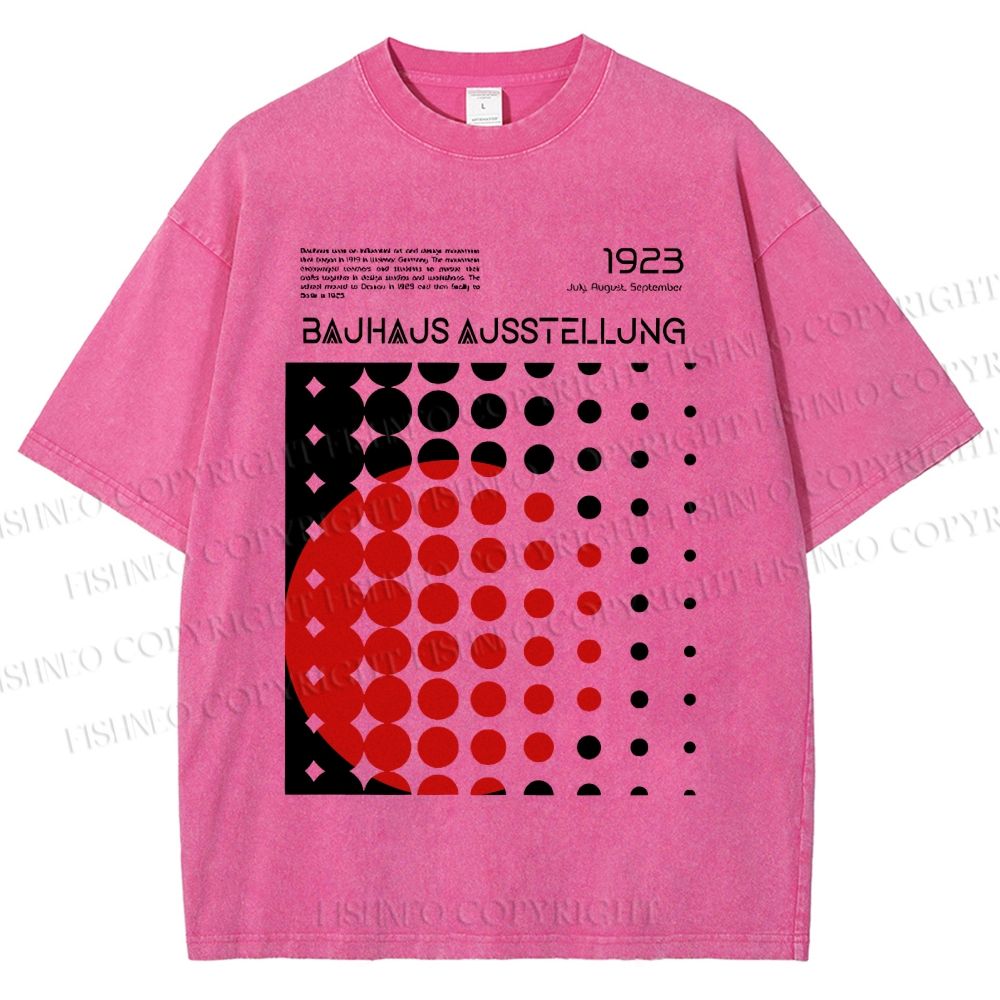 Unisex Bauhaus Design Printed Washed Tee