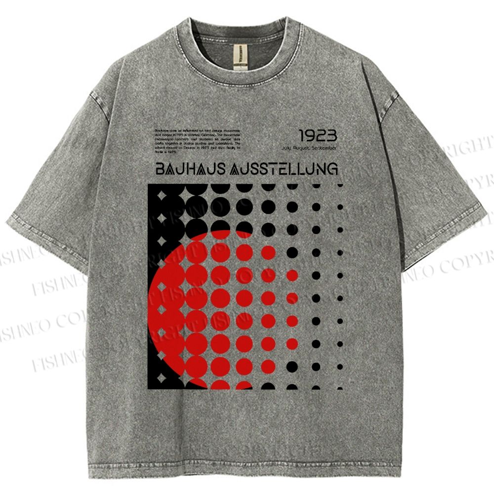 Unisex Bauhaus Design Printed Washed Tee