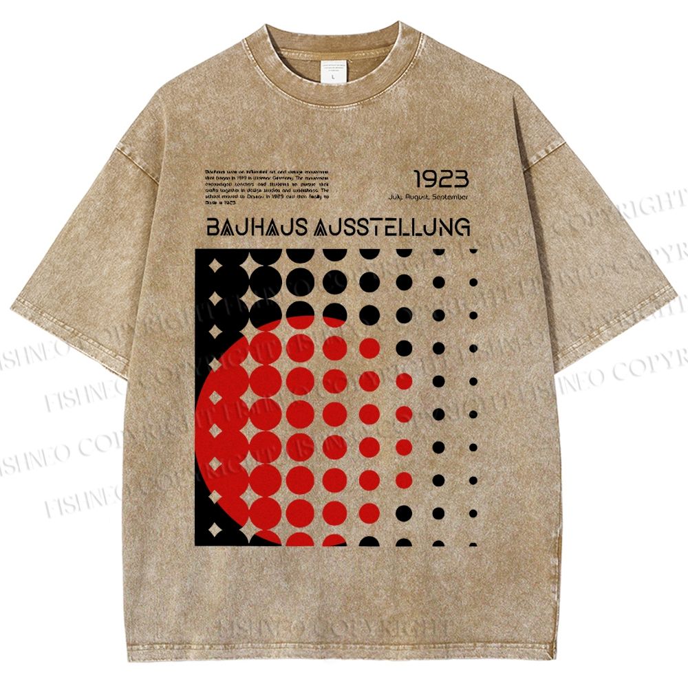 Unisex Bauhaus Design Printed Washed Tee
