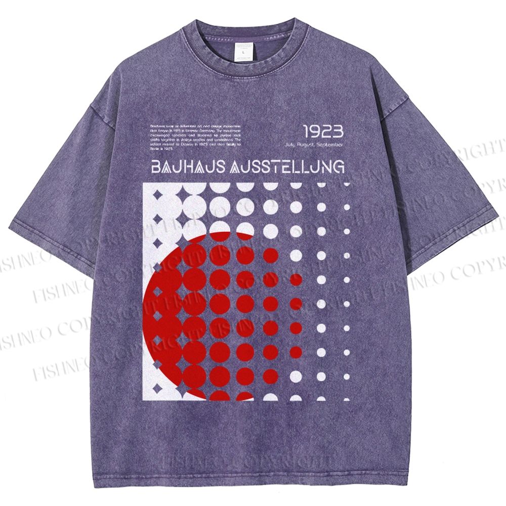 Unisex Bauhaus Design Printed Washed Tee