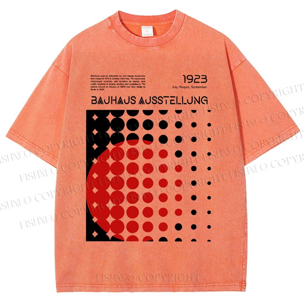 Unisex Bauhaus Design Printed Washed Tee