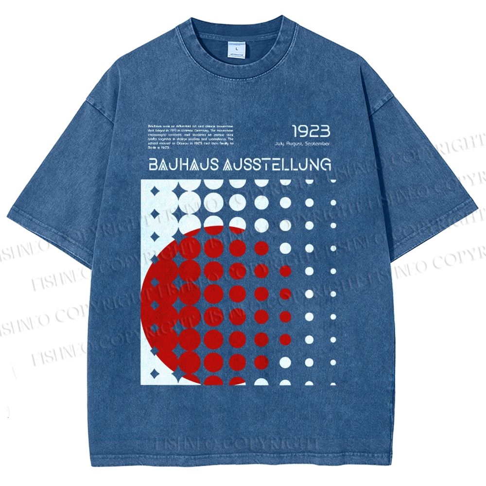 Unisex Bauhaus Design Printed Washed Tee