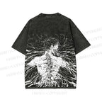 Unisex Japanese Titan Anime Printed Washed Tee
