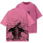 Unisex Japanese Titan Anime Printed Washed Tee