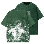 Unisex Japanese Titan Anime Printed Washed Tee