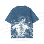 Unisex Japanese Titan Anime Printed Washed Tee
