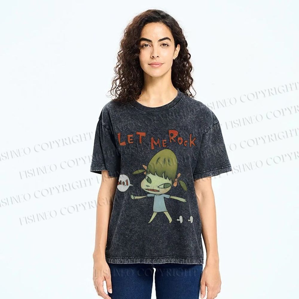 Unisex Yoshitomo Nara Printed Washed Tee