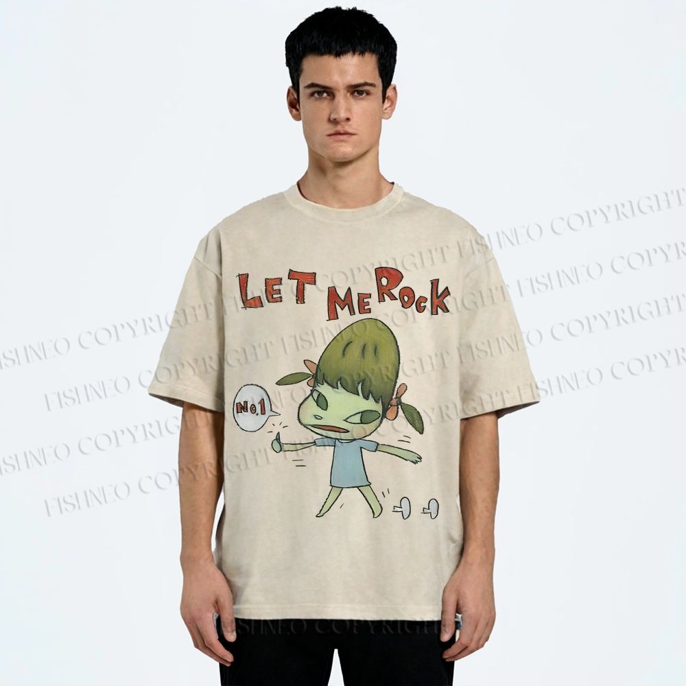 Unisex Yoshitomo Nara Printed Washed Tee
