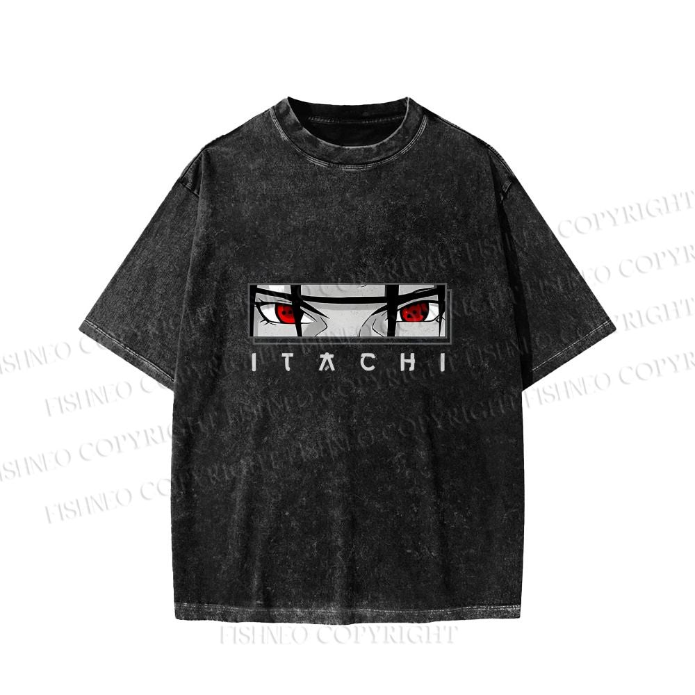 Unisex Japanese Anime Printed Washed Tee