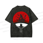 Unisex Japanese Anime Printed Washed Tee