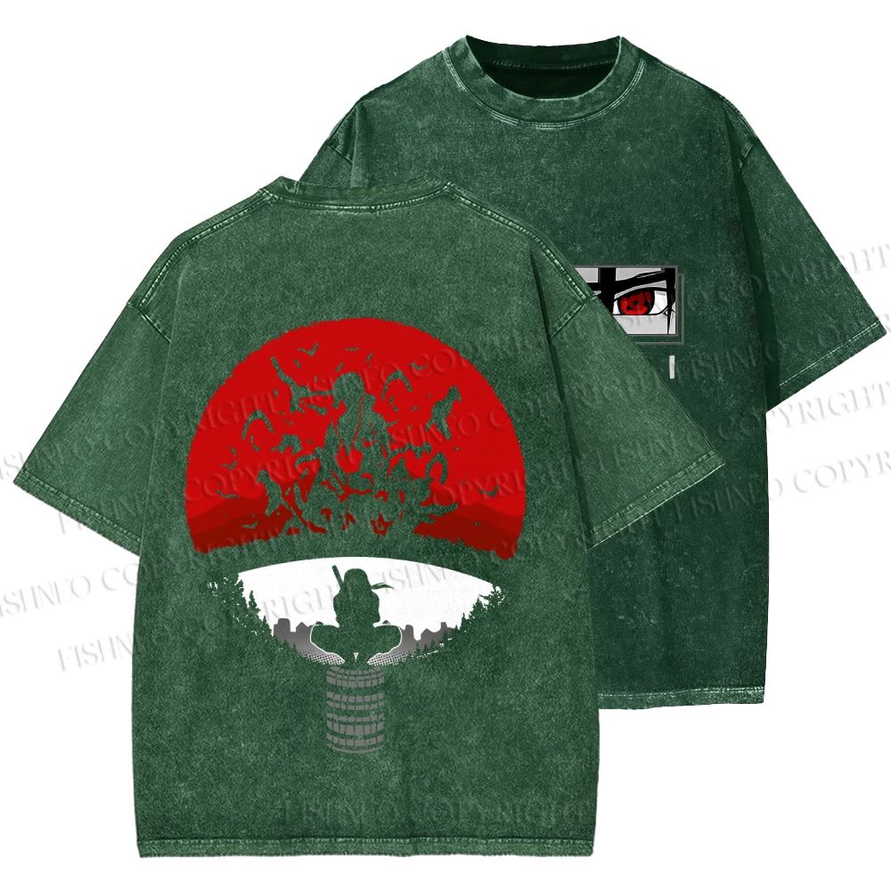 Unisex Japanese Anime Printed Washed Tee