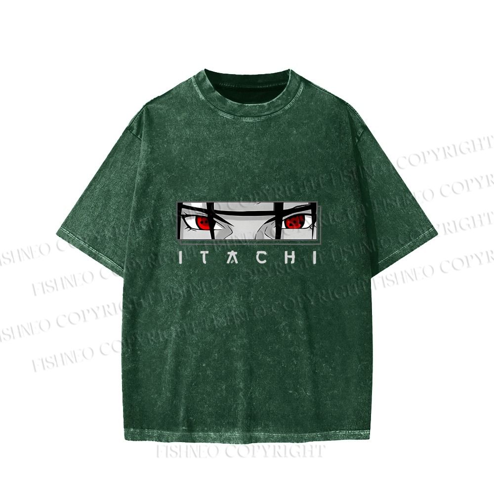 Unisex Japanese Anime Printed Washed Tee