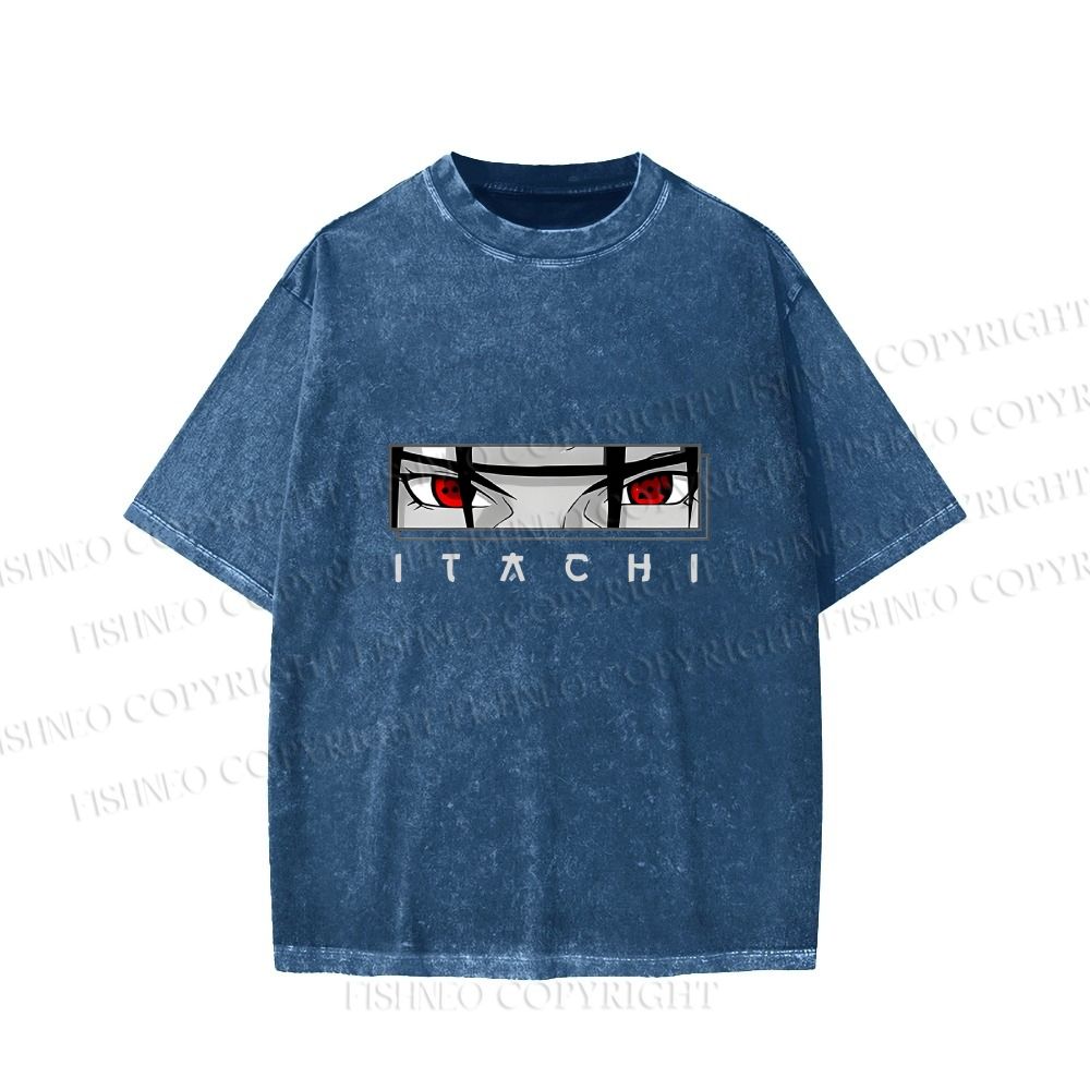 Unisex Japanese Anime Printed Washed Tee