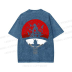 Unisex Japanese Anime Printed Washed Tee