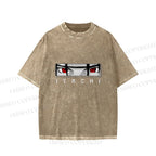 Unisex Japanese Anime Printed Washed Tee
