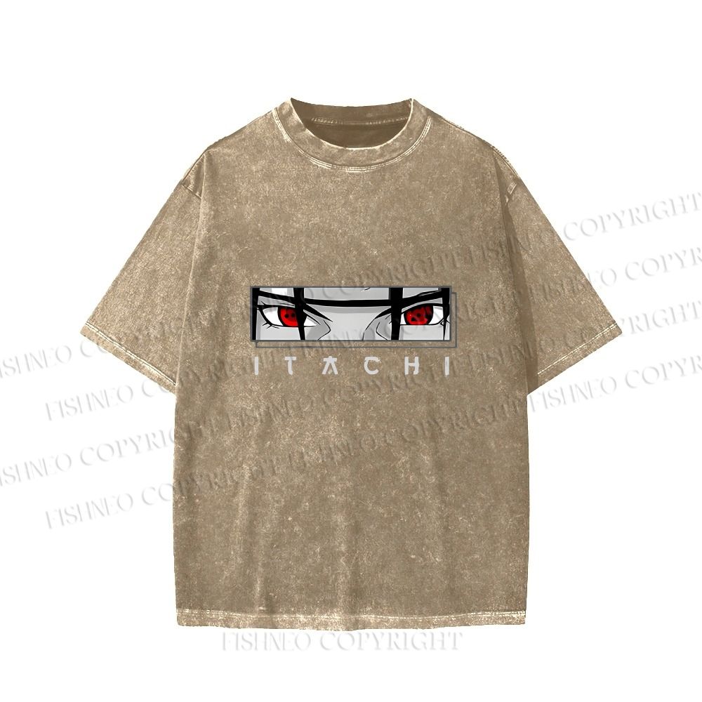 Unisex Japanese Anime Printed Washed Tee