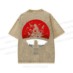 Unisex Japanese Anime Printed Washed Tee