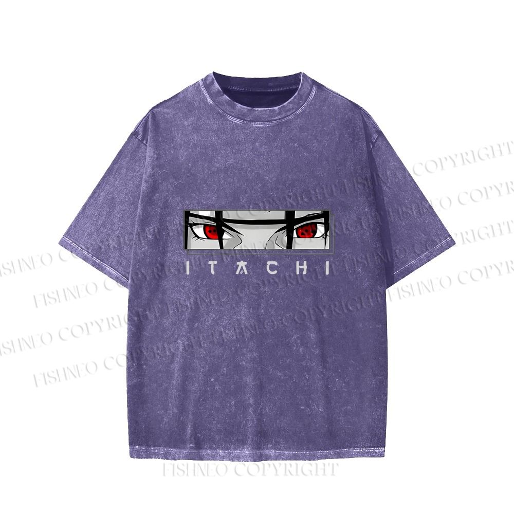 Unisex Japanese Anime Printed Washed Tee
