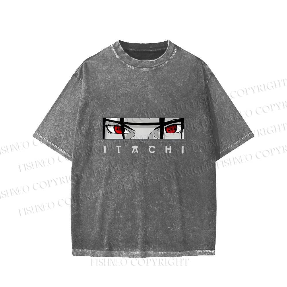 Unisex Japanese Anime Printed Washed Tee