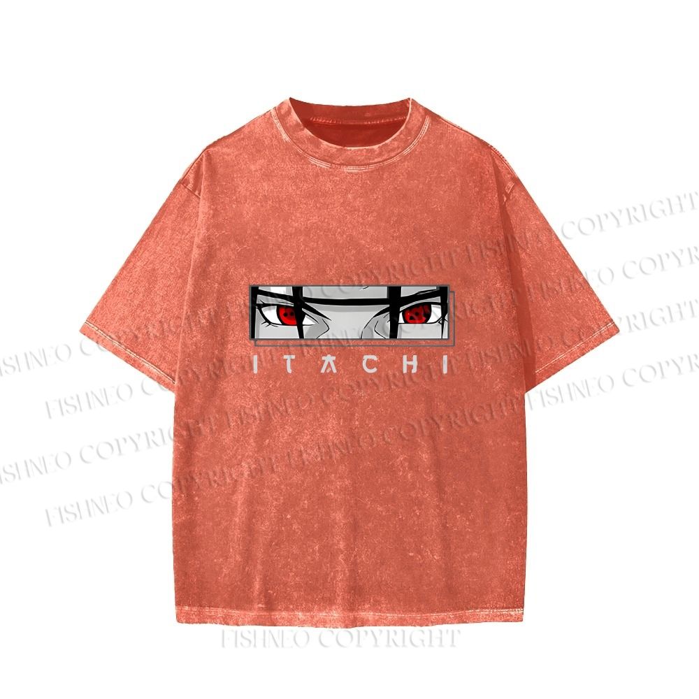 Unisex Japanese Anime Printed Washed Tee