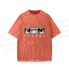 Unisex Japanese Anime Printed Washed Tee