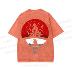 Unisex Japanese Anime Printed Washed Tee