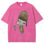 Unisex Yoshitomo Nara Printed Washed Tee