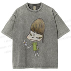 Unisex Yoshitomo Nara Printed Washed Tee