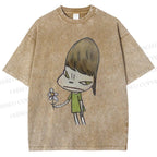 Unisex Yoshitomo Nara Printed Washed Tee