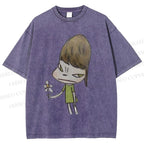 Unisex Yoshitomo Nara Printed Washed Tee
