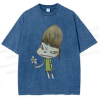 Unisex Yoshitomo Nara Printed Washed Tee