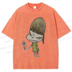 Unisex Yoshitomo Nara Printed Washed Tee