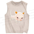 Unisex Yoshitomo Nara Printed Washed Tank Top