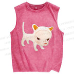 Unisex Yoshitomo Nara Printed Washed Tank Top